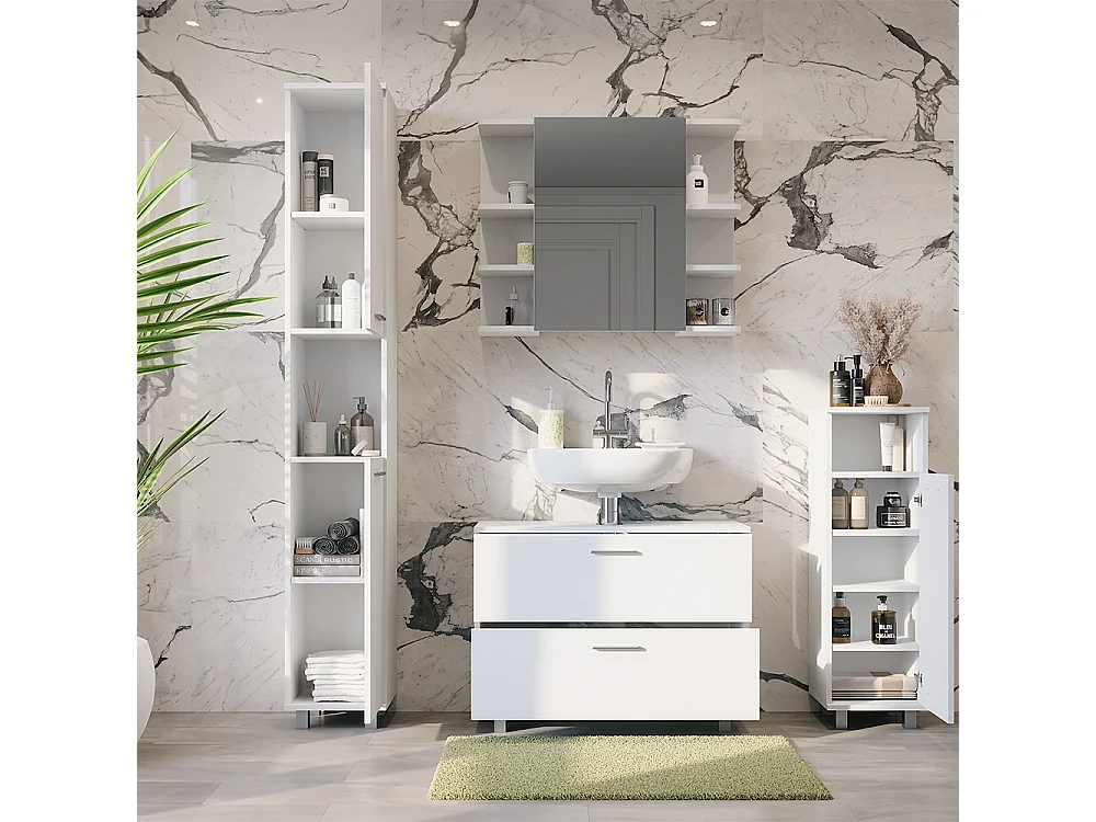 Badmöbel-Set weiß 80.2x33x60.8 ilias