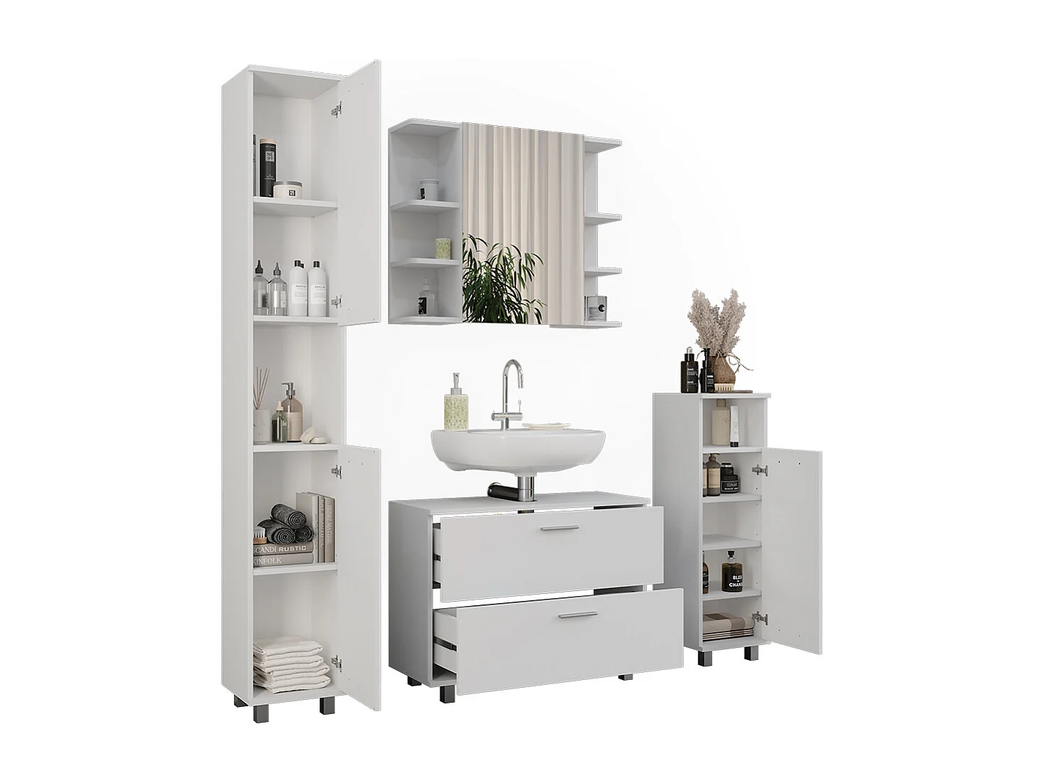 Badmöbel-Set weiß 80.2x33x60.8 ilias