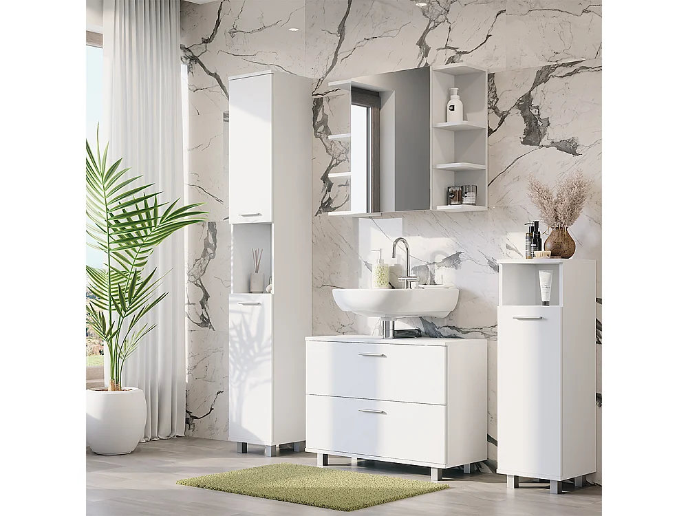 Meubles bain blanc 80.2x33x60.8 ilias