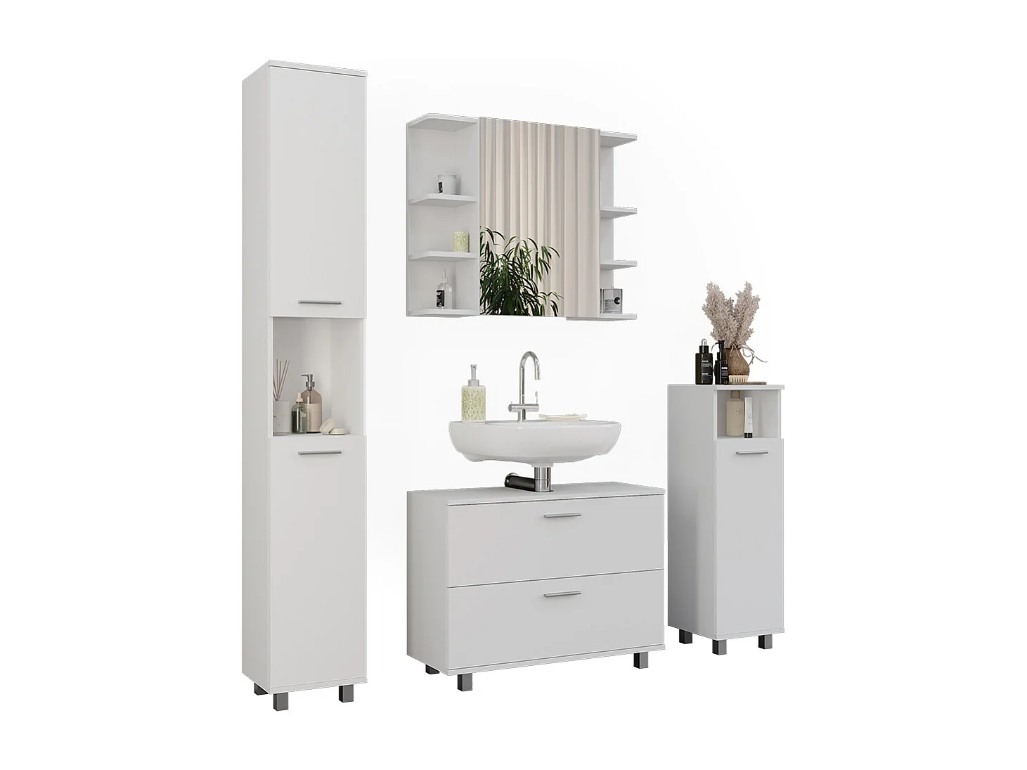 Meubles bain blanc 80.2x33x60.8 ilias