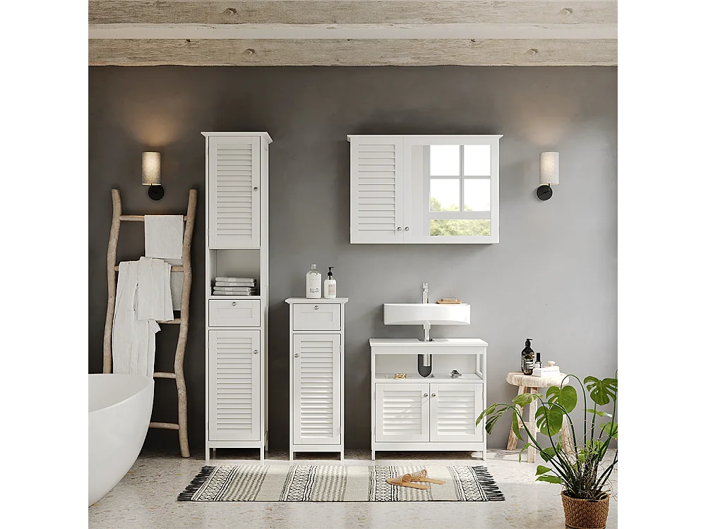 Set di mobili da bagno bianco 60x30x60 riad