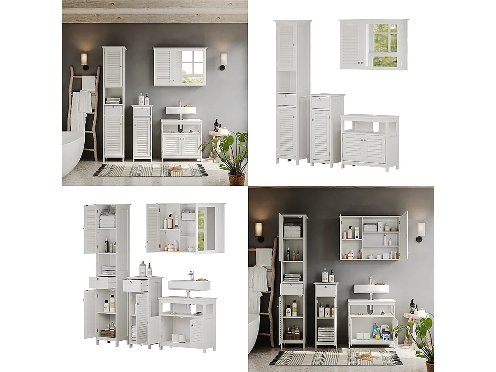 Set di mobili da bagno bianco 60x30x60 riad