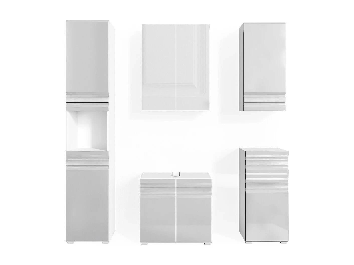 Conjunto de muebles de baño blanco alto brillo 56x34x60 fredd