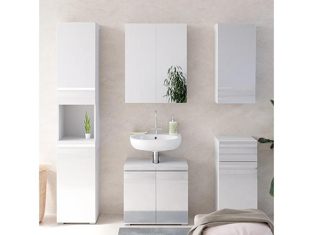 Meubles bain blanc haute brillance 56x34x60 fredd