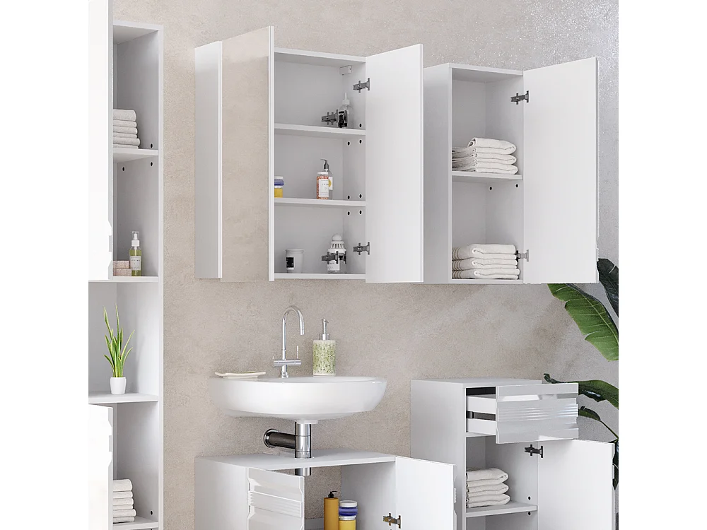 Meubles bain blanc haute brillance 56x34x60 fredd