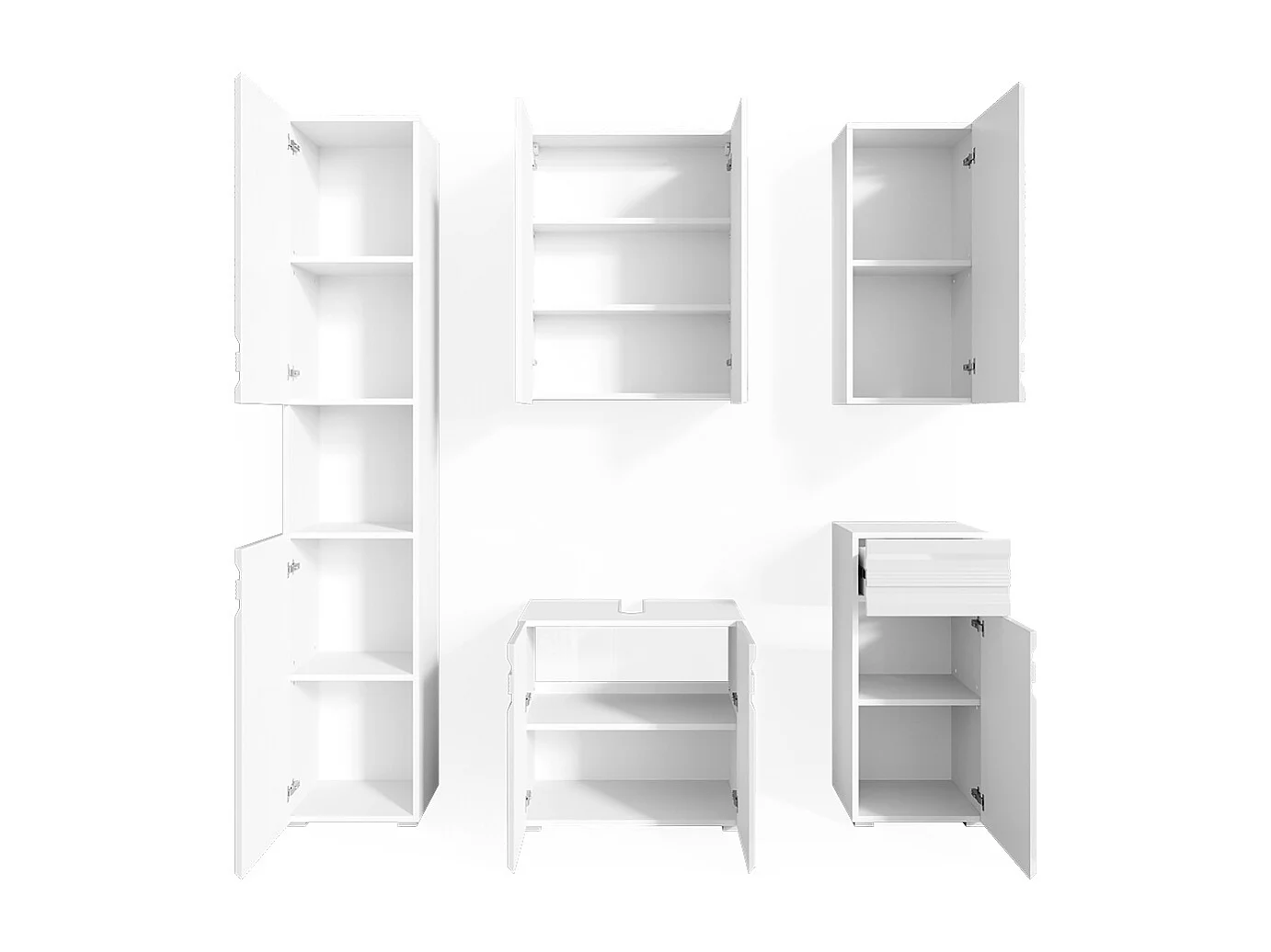 Meubles bain blanc haute brillance 56x34x60 fredd