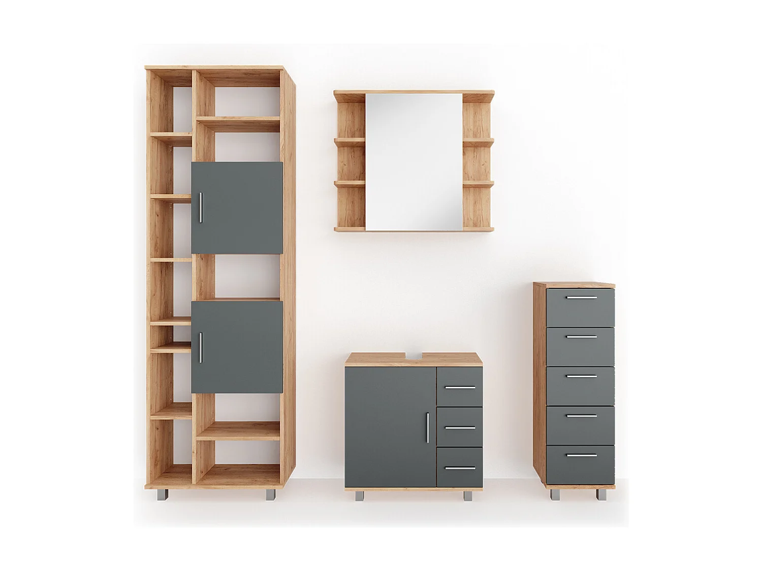 Meubles bain chêne 60x33x60 ilias