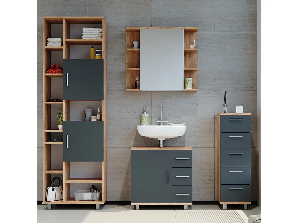 Meubles bain chêne 60x33x60 ilias