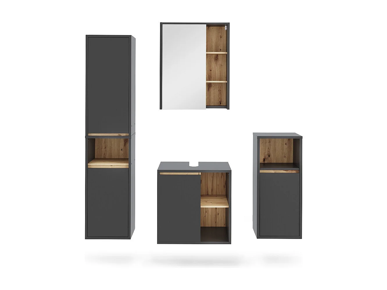 Set di mobili da bagno grigio/artisan 60x45.5x60 viola