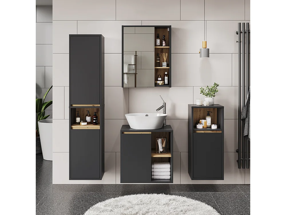 Set di mobili da bagno grigio/artisan 60x45.5x60 viola