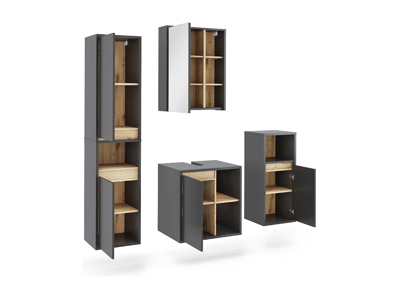 Set di mobili da bagno grigio/artisan 60x45.5x60 viola