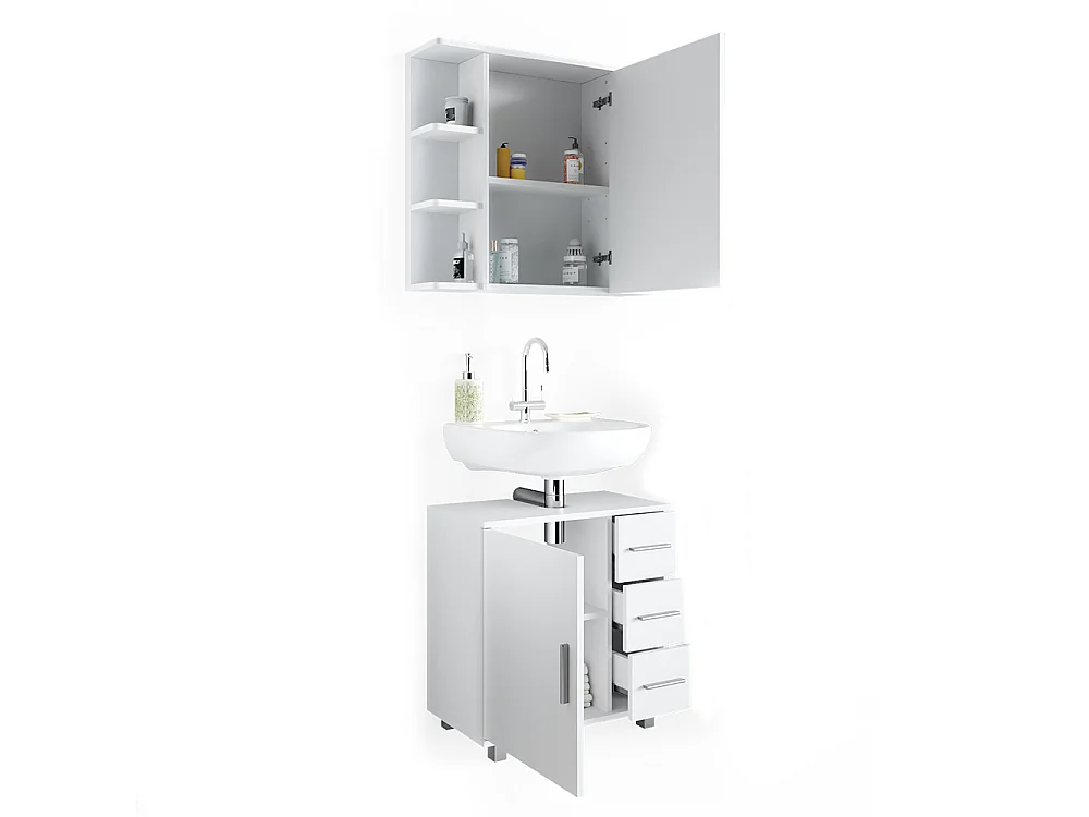 Badmöbel-Set weiß 60x33x60.8 ilias