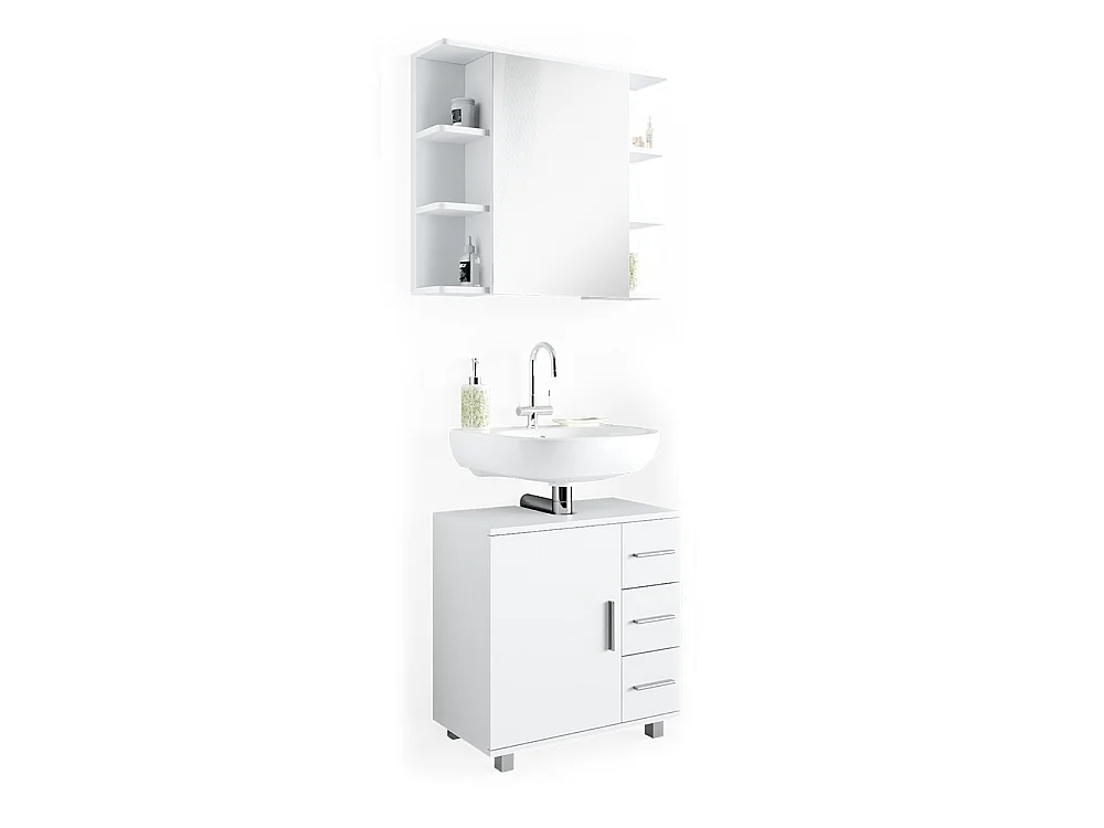 Badmöbel-Set weiß 60x33x60.8 ilias