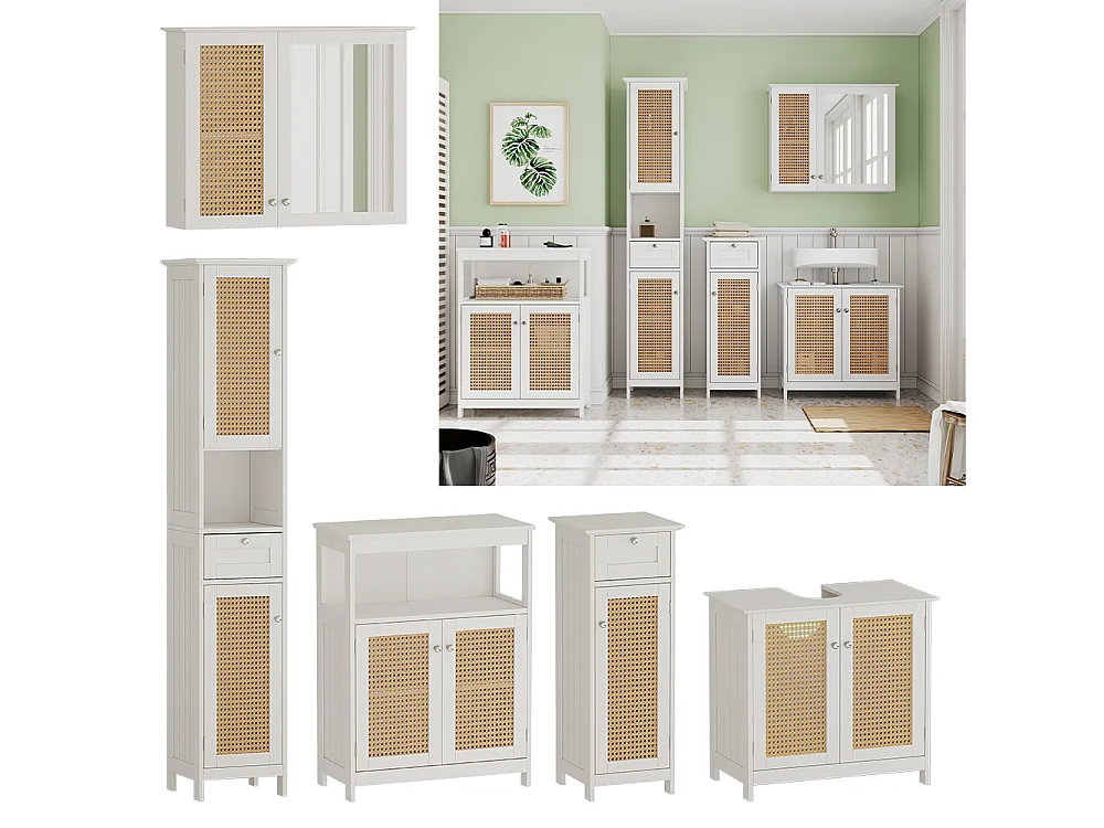 Zestaw mebli łazienkowych biały 60x35x58 rosario