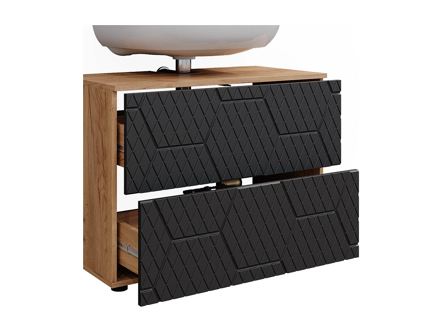 Conjunto de muebles de baño antracita con estructura de panal 80x41x58 irma