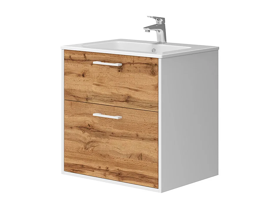 Meubles bain chêne blanc/force de lor 61x46.5x61.5 lanco