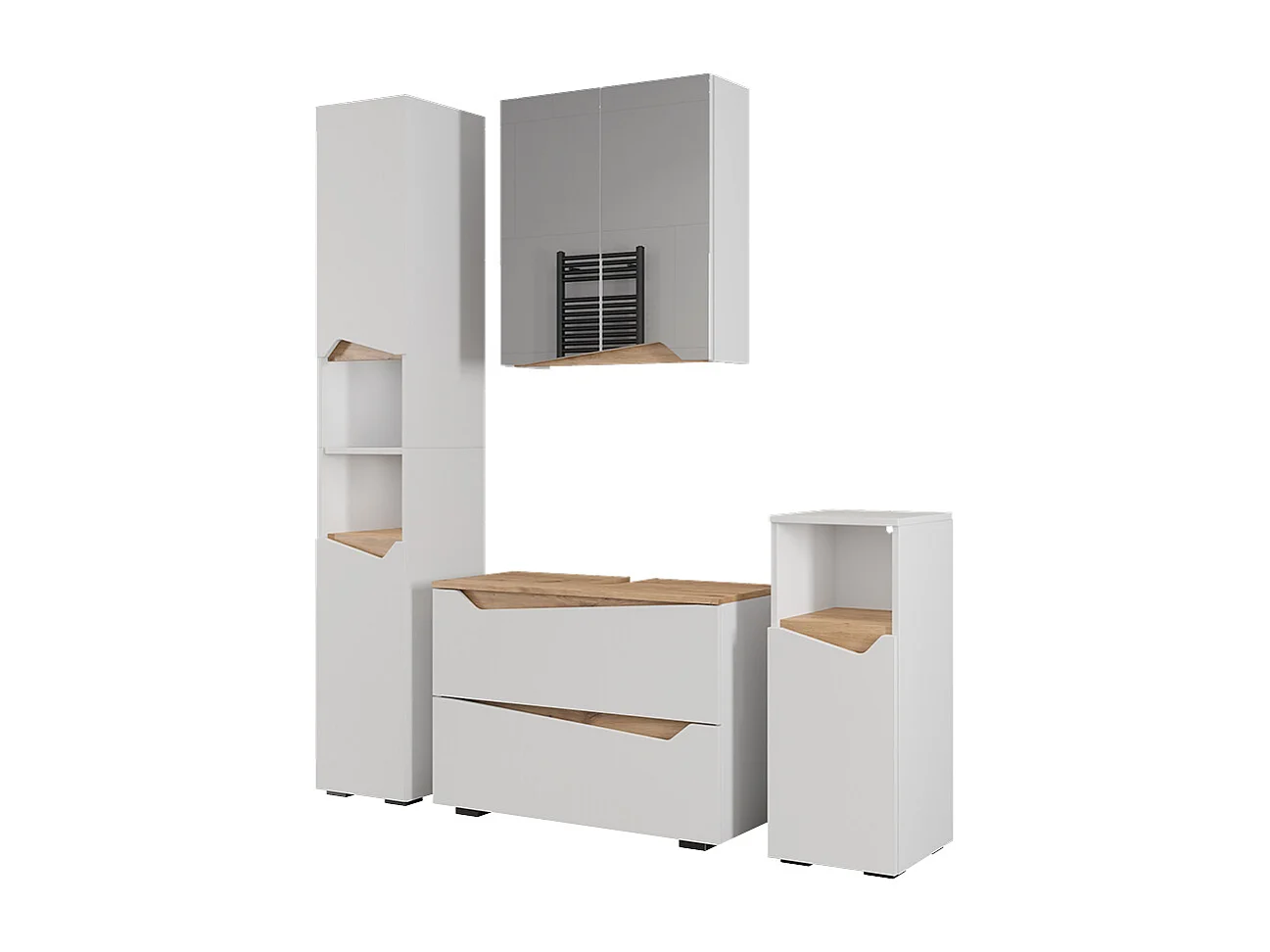 Meubles bain blanc 80x35x57.5 marelle