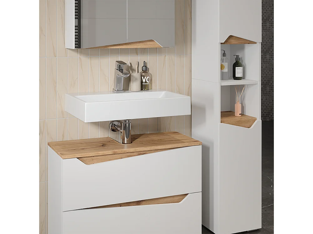 Meubles bain blanc 80x35x57.5 marelle