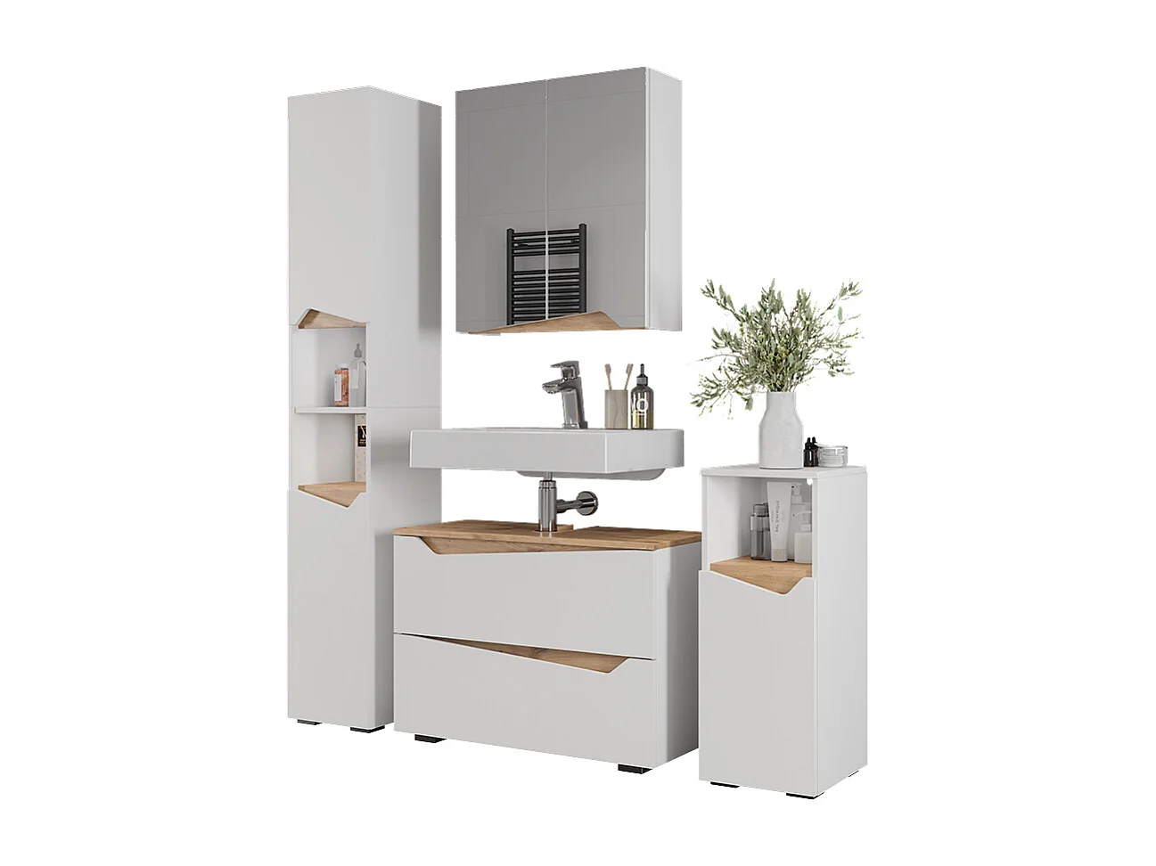 Meubles bain blanc 80x35x57.5 marelle