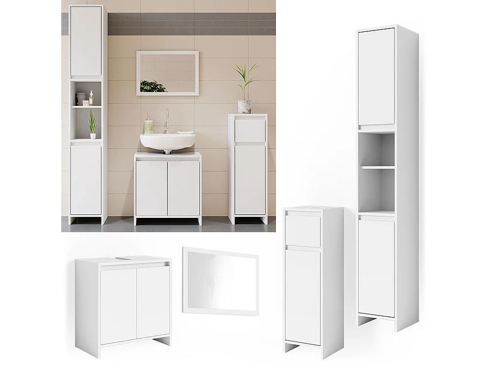 Conjunto de muebles de baño blanco 58x33x60 emma
