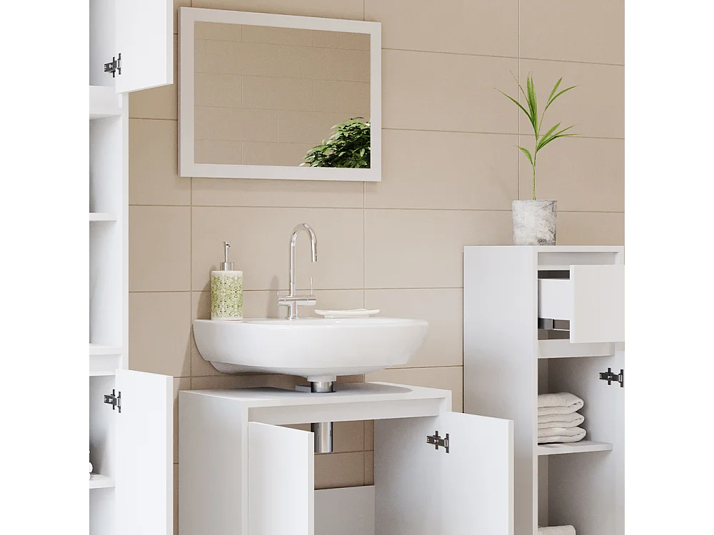 Conjunto de muebles de baño blanco 58x33x60 emma