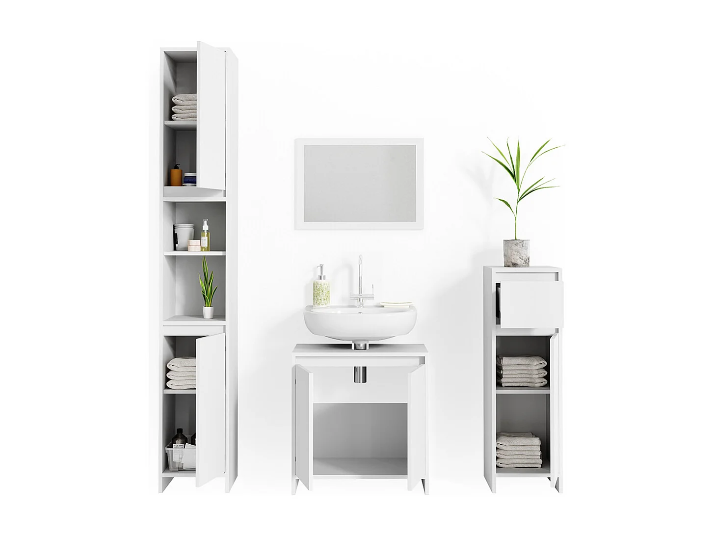 Conjunto de muebles de baño blanco 58x33x60 emma