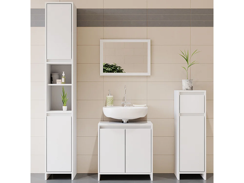 Meubles bain blanc 58x33x60 emma