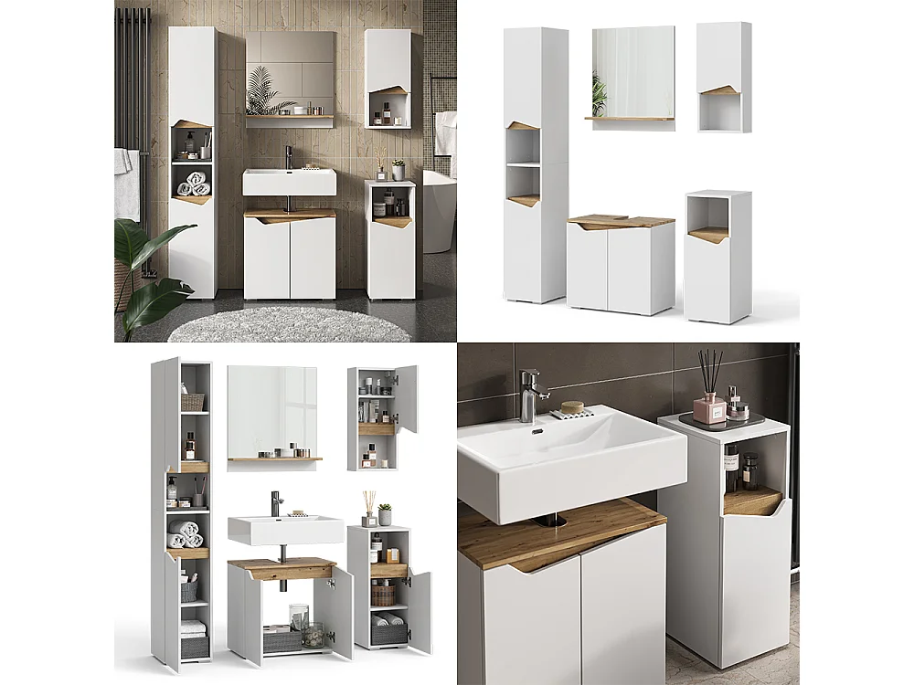 Meubles bain blanc 60x35x57 marelle