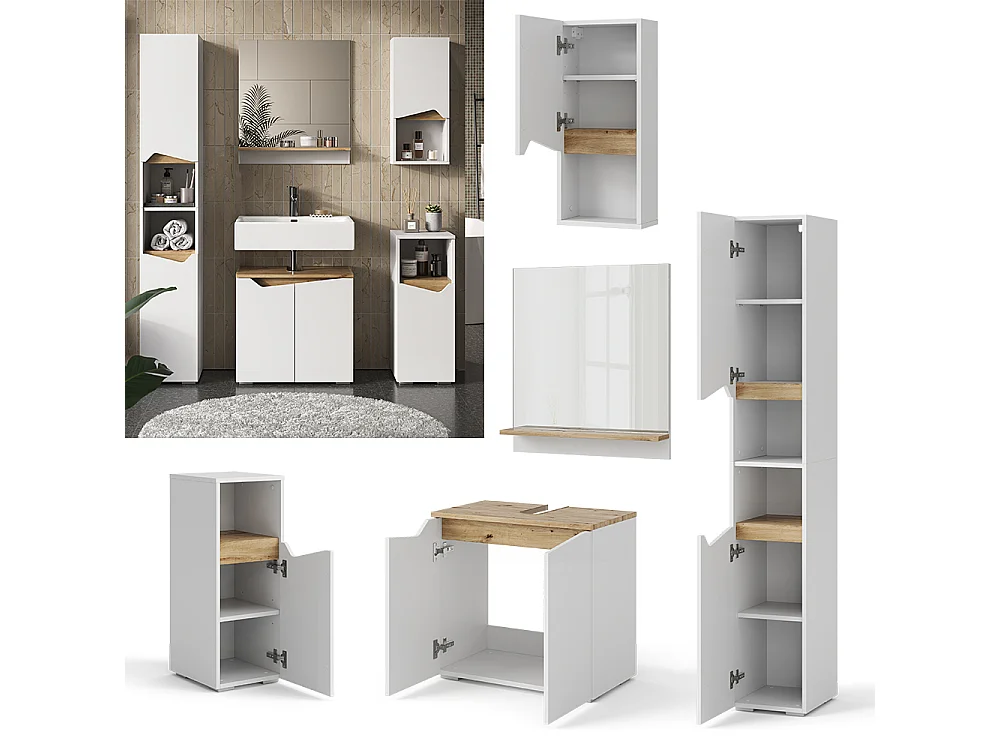 Meubles bain blanc 60x35x57 marelle