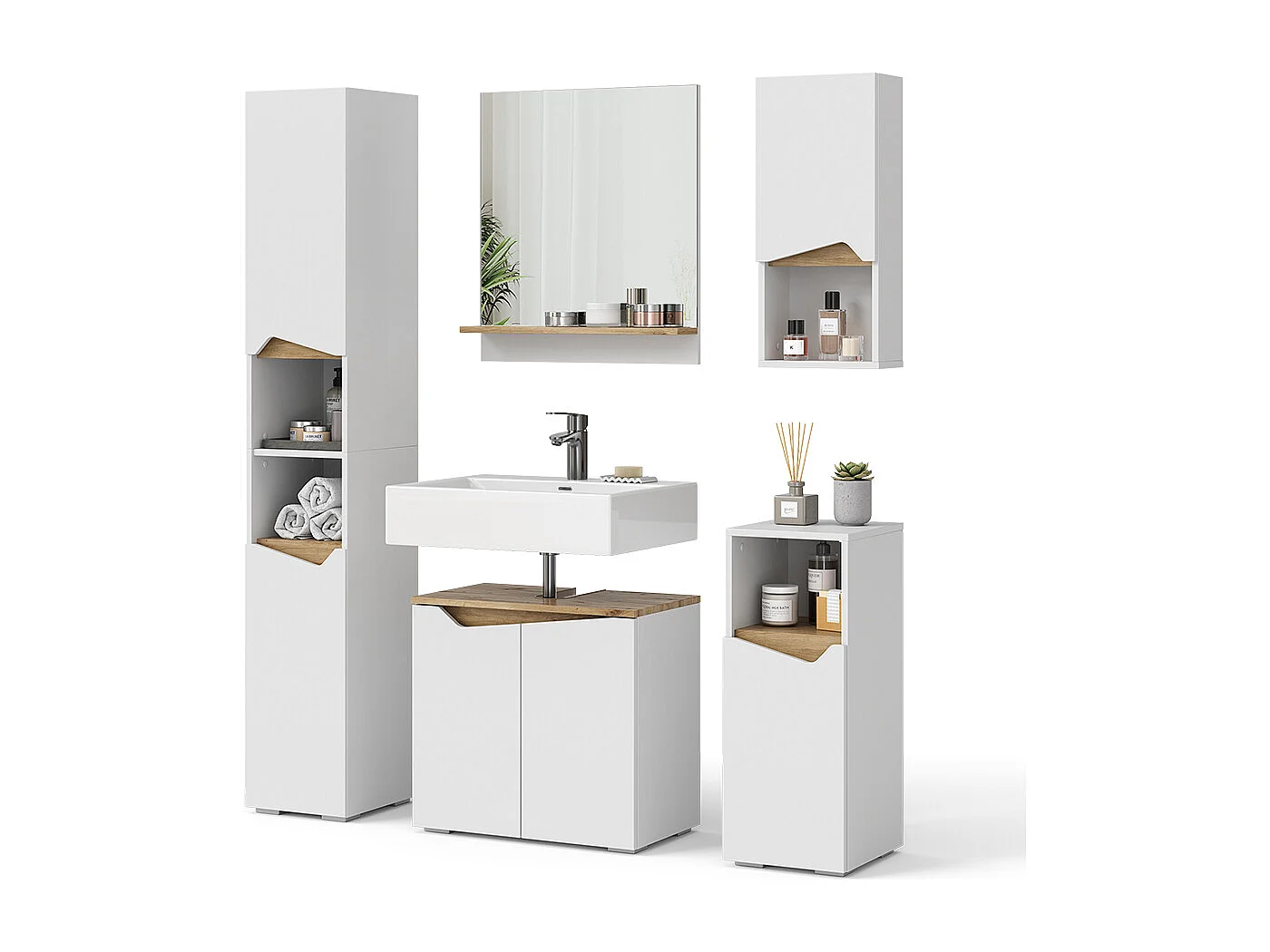 Meubles bain blanc 60x35x57 marelle