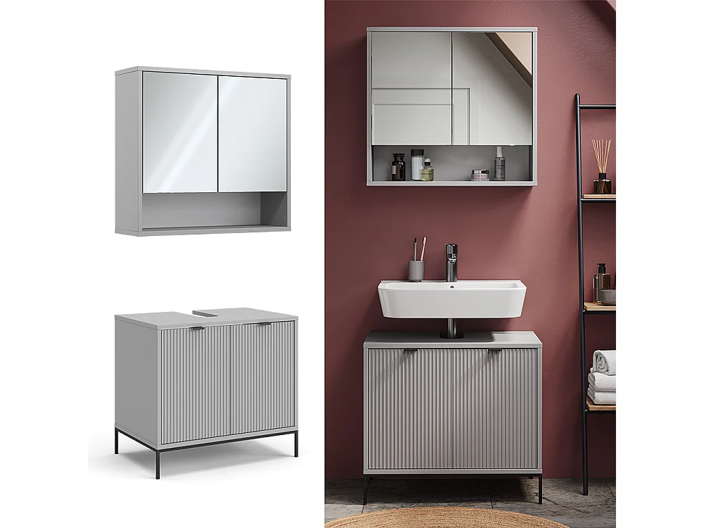 Set di mobili da bagno grigio 70x45x63 eliza