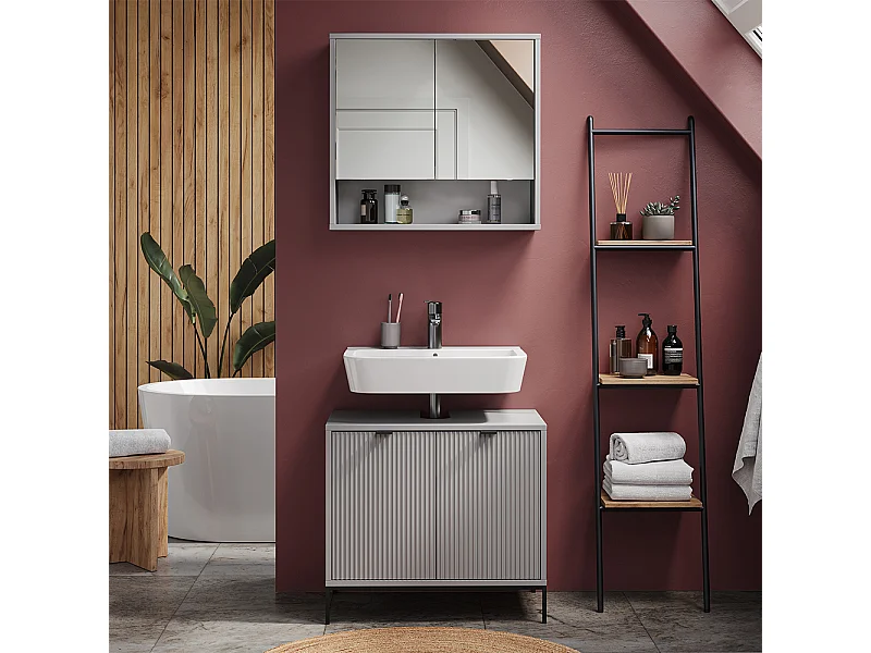 Meubles bain gris 70x45x63 eliza