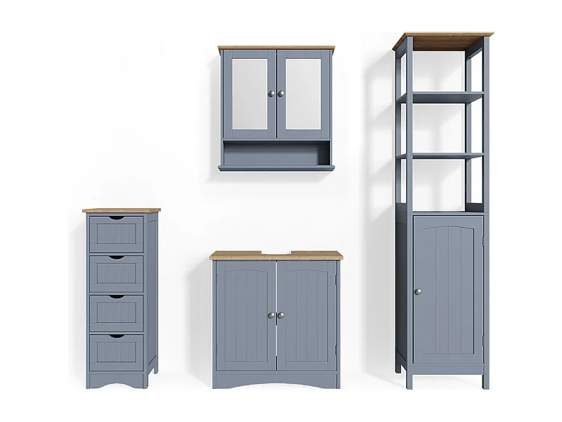 Badkamermeubel set grijs 60x30x60 bianco