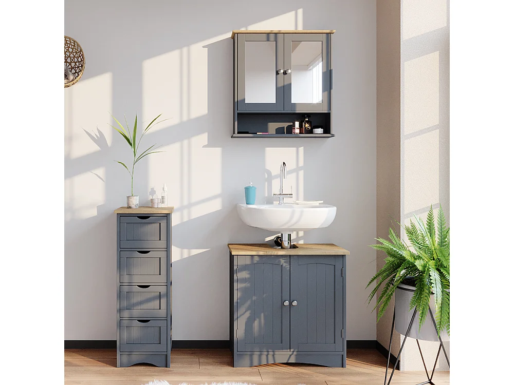 Meubles bain gris 60x30x60 bianco