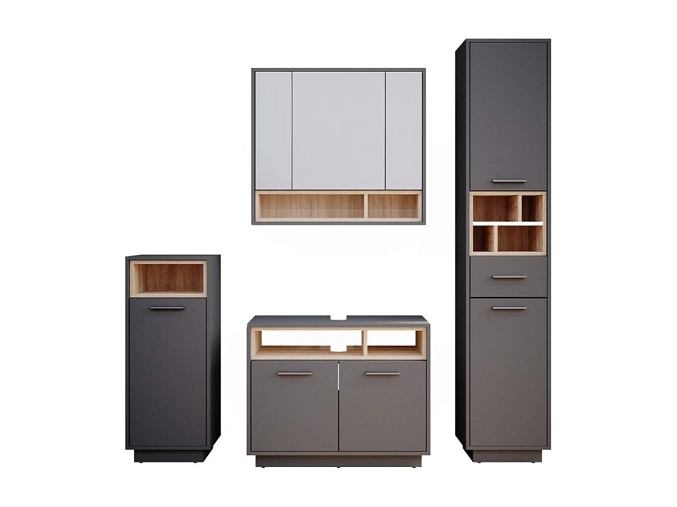 Meubles bain anthracite 80x40x64 beatrice