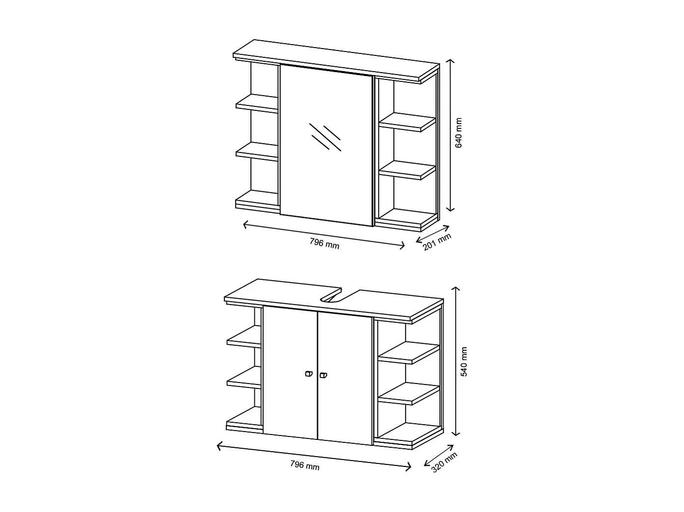 Badmöbel-Set anthrazit 79.6x32x64 aquis
