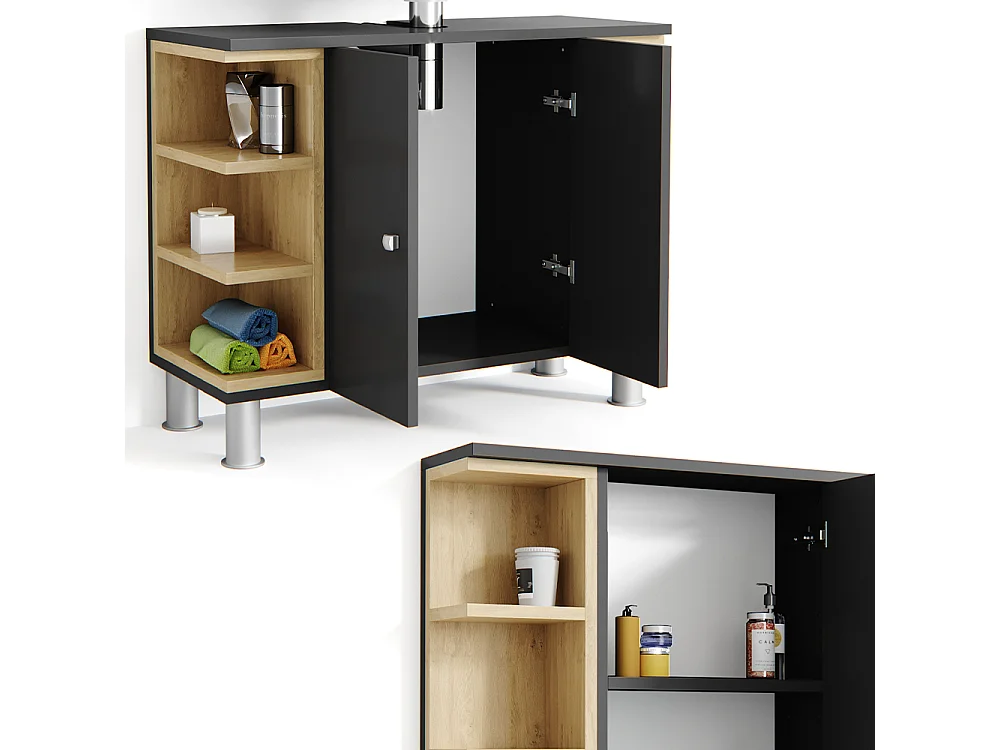 Badmöbel-Set anthrazit 79.6x32x64 aquis