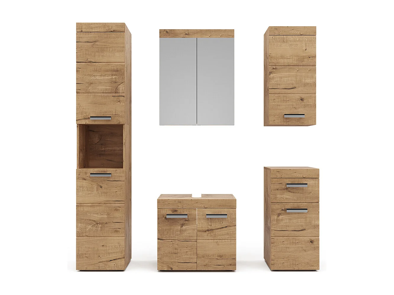 Conjunto de muebles de baño roble wotan 60x34x56 luna