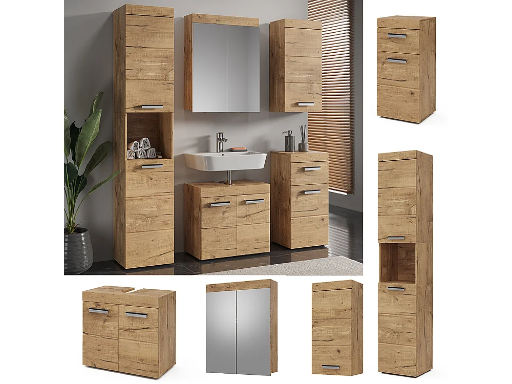 Conjunto de muebles de baño roble wotan 60x34x56 luna