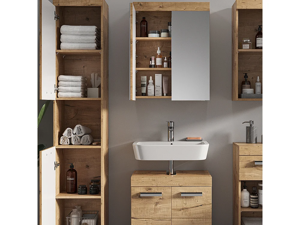 Conjunto de muebles de baño roble wotan 60x34x56 luna