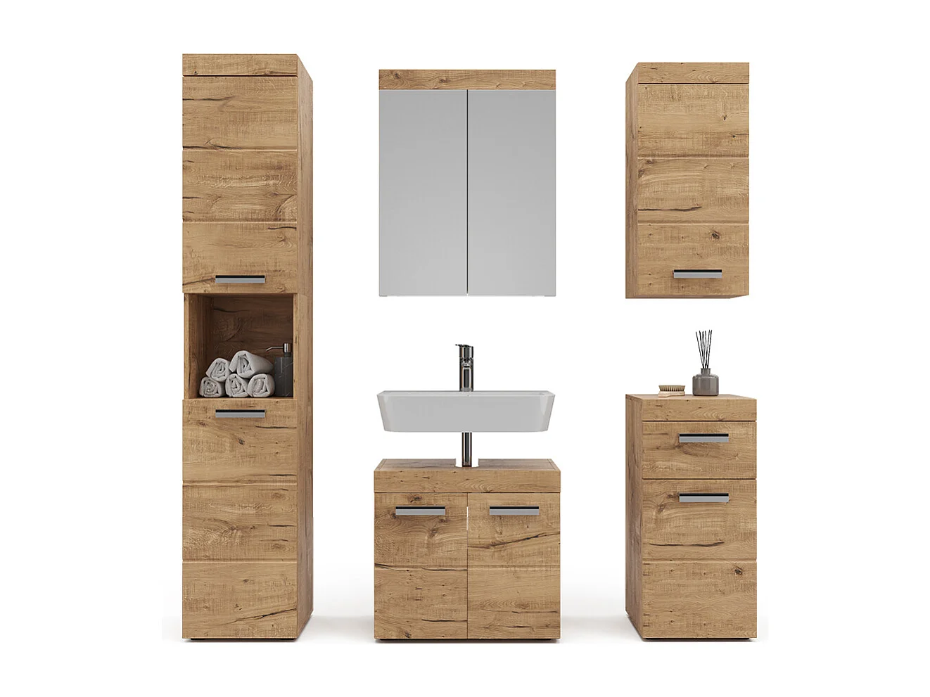 Meubles bain chêne wotan 60x34x56 luna