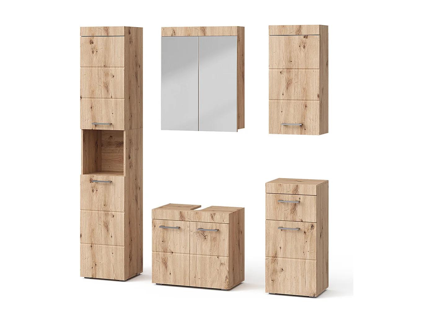 Badkamermeubel set eiken wotan 60x34x56 luna