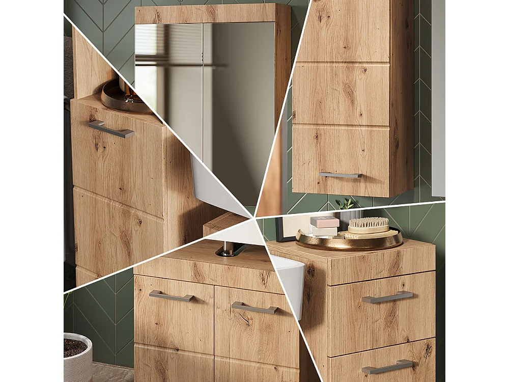 Badkamermeubel set eiken wotan 60x34x56 luna