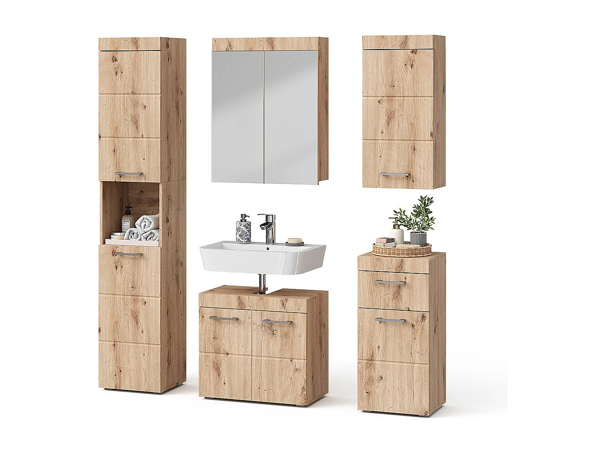 Badkamermeubel set eiken wotan 60x34x56 luna