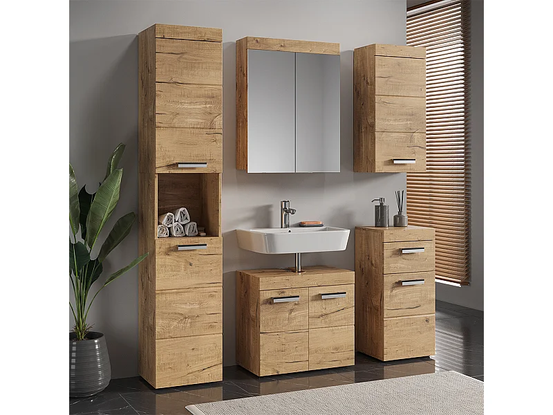 Conjunto de móveis de casa de banho carvalho wotan 60x34x56 luna