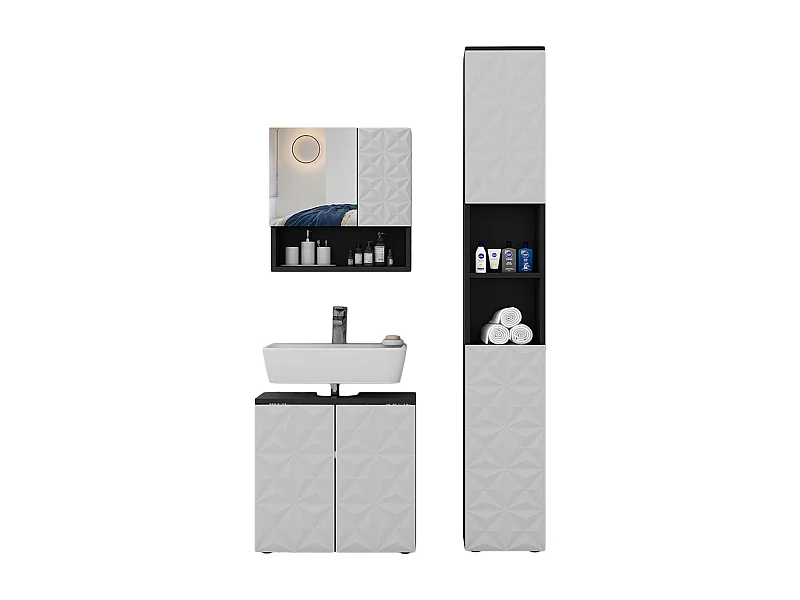 Set di mobili da bagno nero 60x30x57 edge