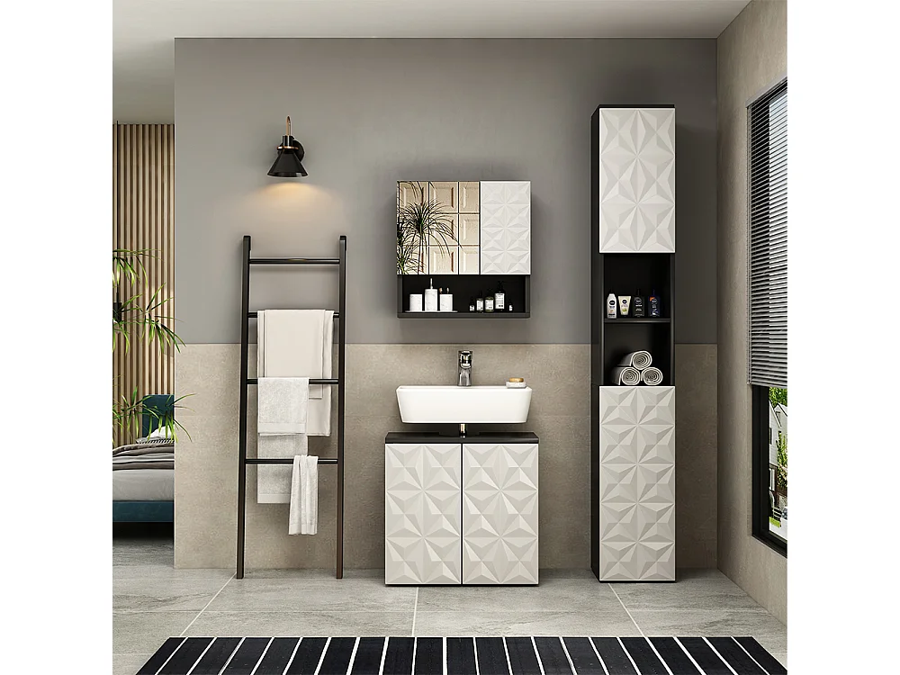 Set di mobili da bagno nero 60x30x57 edge