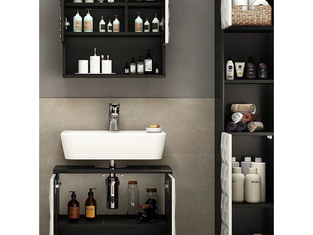 Meubles bain noir 60x30x57 edge