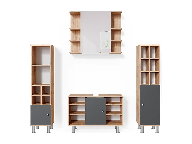 Badmöbel-Set goldkraft eiche 60x32x54 fynn