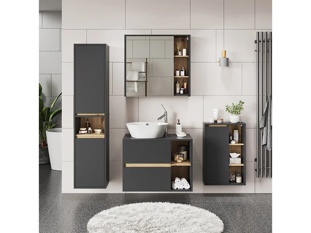 Ensemble de meubles de salle de bain gris/artisan 80x46x60 viola